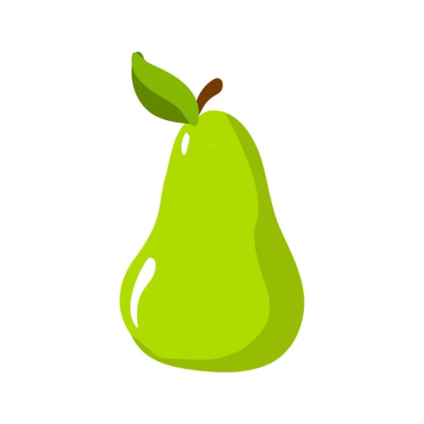 Cartoon Pear Isolated White Background Fresh Fruits Illustration — Stock Photo, Image