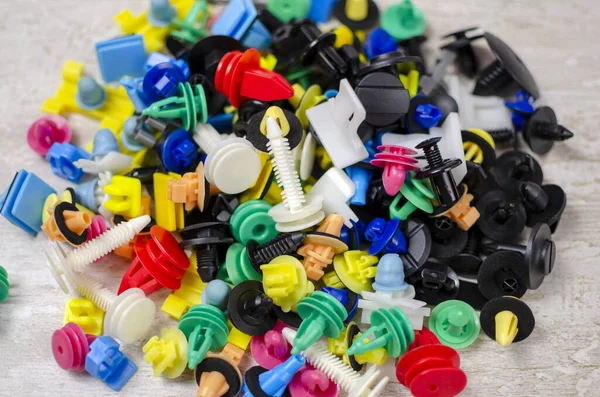 Dugattyú Rögzítő Műanyag Termékek Autó Összeszerelés Közben — Stock Fotó