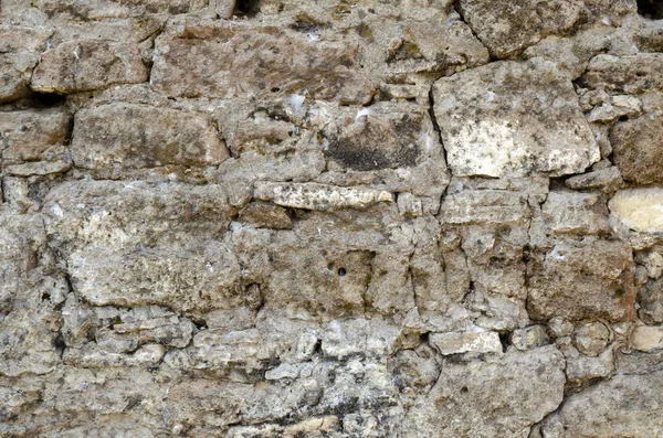 Ένας Παλιός Πέτρινος Τοίχος Καφέ Μαύρες Μεγάλες Πέτρες Κλασική Τοιχοποιία — Φωτογραφία Αρχείου