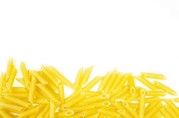 White Background Writing Any Text Framed Various Pasta — Stock Photo, Image