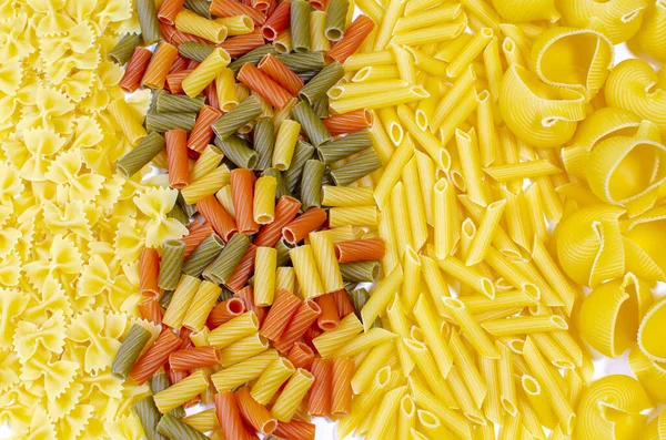 Különböző Típusú Alakú Száraz Olasz Tészta Olasz Makaróni Nyers Élelmiszer — Stock Fotó