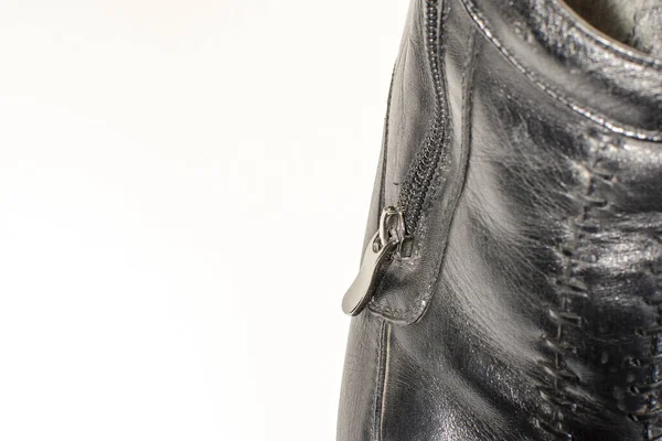 Fekete Férfi Cipő Cipőelemek Közelről — Stock Fotó