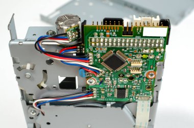 harici ev bilgisayar aygıtları üst görünüm. Beyaz arkaplanda izole et