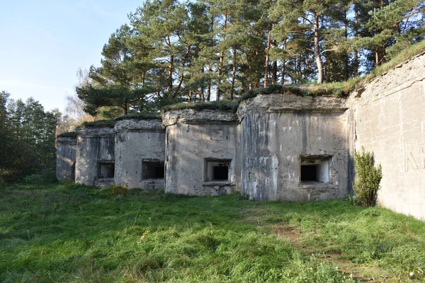 Старая Крепость Редан Фортификации Зеленая Трава — стоковое фото