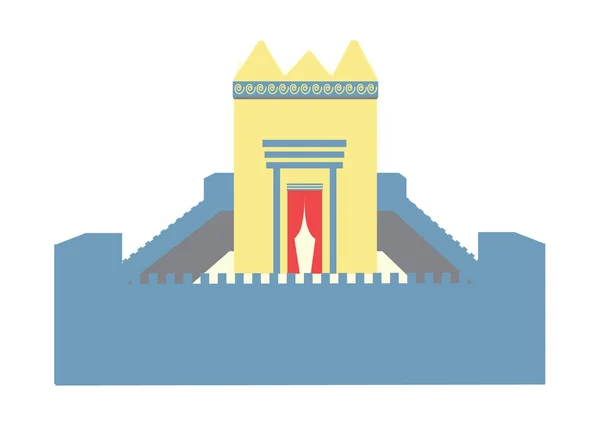 エルサレム神殿イラストベクトルアイコンとカラーシンボル — ストックベクタ