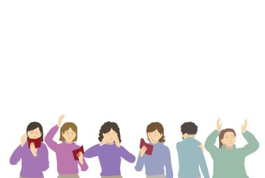 Altı dindar ultra - Ortodoks Yahudi kadın namaz kılıyor. Bazıları 