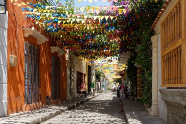 Cartagena 'da sokak dekorasyonları