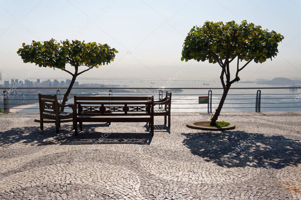 Park on the hill overlooking the Gulf of Guanabara