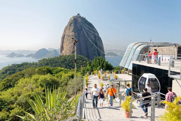 Cablecar Till Sugarloaf Mountain Ett Måste Rio — Stockfoto