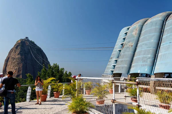 Cablecar Montaña Sugarloaf Una Visita Obligada Río — Foto de Stock