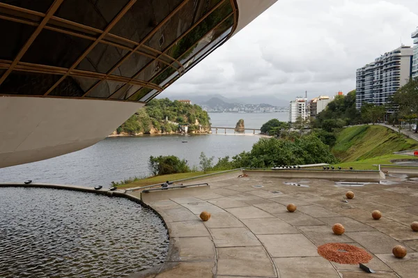 Edificio Del Museo Arte Contemporáneo Niteroi Diseñado Por Oscar Niemeyer — Foto de Stock