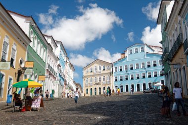 Salvador, Bahia / Brazil-29 / 5 / 2014: Pelourinho - Bahia başkentinin eski kenti