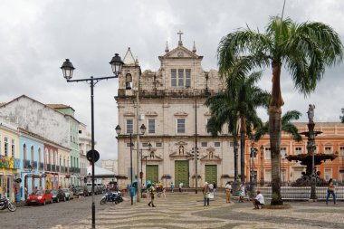 Salvador, Bahia / Brazil-29 / 5 / 2014: Eski Salvador kasabasındaki kilise.