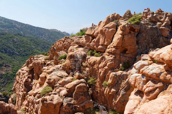 Calanques Piana Corsica 2011 Fantásticas Formações Rochas Intempéries Costa Ocidental — Fotografia de Stock