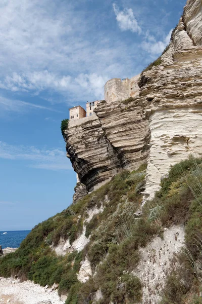 2011 View Bonifacio Old Town Steep Cliff Ramparts — Stock Photo, Image