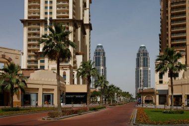 Doha, Katar-4 / 5 / 2016: Armani Kafe Pearl Katar 'daki yerleşim yerleri.