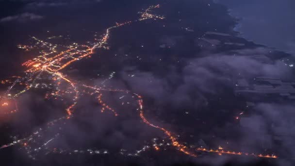 Time Lapse Φώτα Του Χωριού Μέσα Στη Νύχτα — Αρχείο Βίντεο