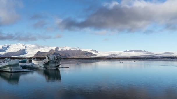 Zeitraffer Jokulsarlon Gletscher Lagune Eisberge Island — Stockvideo