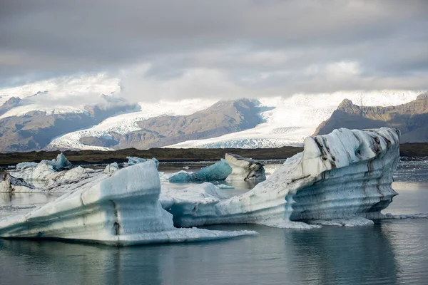 Ледниковая Лагуна Джоколсарлон Исландии Ледник Ватнайкулл Лицензионные Стоковые Изображения