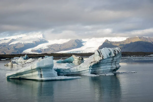 Ледниковая Лагуна Джоколсарлон Исландии Ледник Ватнайкулл Стоковое Изображение