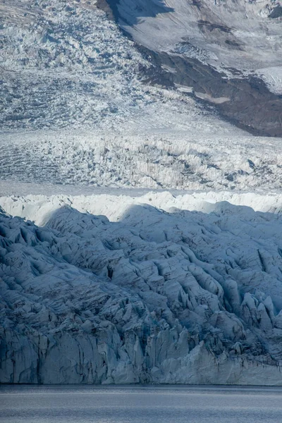 Παγετώνας Vatnajkull Στην Ισλανδία Ήλιος Και Σκιά Εικόνα Αρχείου
