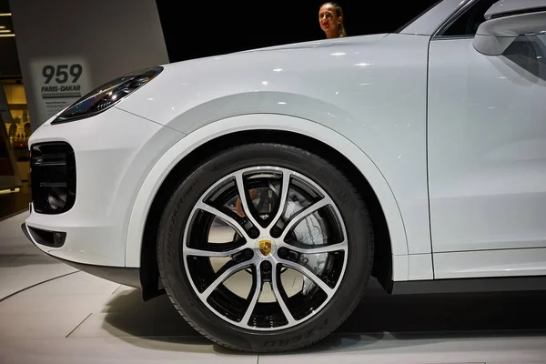Франкфурт Германия Сентября 2017 2017 Porsche Cayenne Turbo Представлен Франкфуртском — стоковое фото