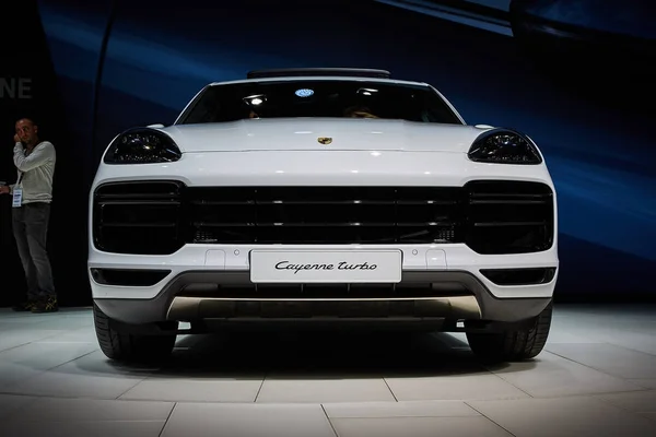 Frankfurt Alemania Septiembre 2017 Porsche Cayenne Turbo Presenta Salón Internacional — Foto de Stock