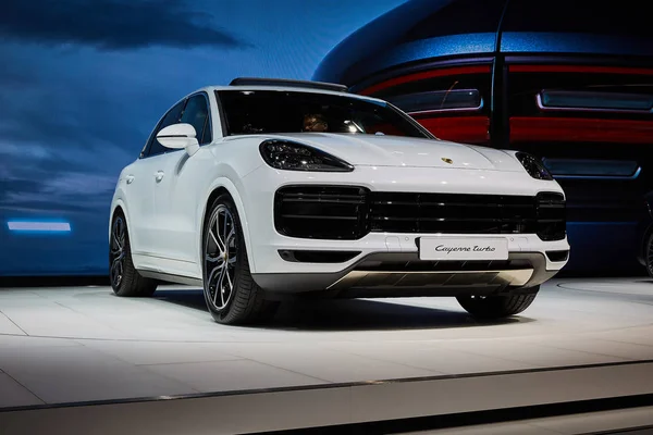 Frankfurt Alemania Septiembre 2017 Porsche Cayenne Turbo Presenta Salón Internacional — Foto de Stock