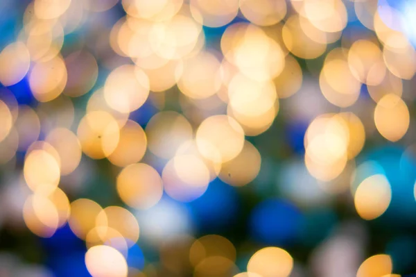 Noel ışıkları altın ve mavi bokeh 