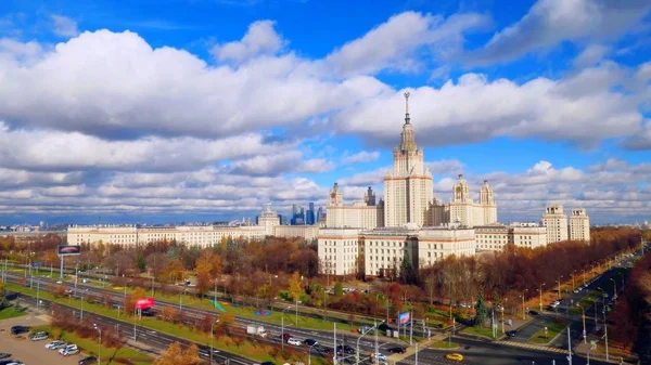 Wide Angle Vibrant Panoramic View Morning Campus Famous Russian University — Stock Photo, Image