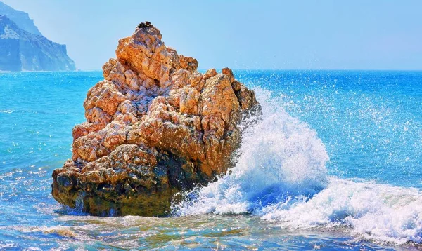 Famosa Bahía Mar Azul Esmeralda Cerca Del Lugar Nacimiento Afrodita — Foto de Stock