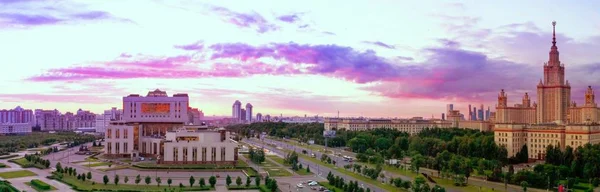 Wide Angle Vibrant Soft Panoramic View Sunset Evening Campus Famous — Stock Photo, Image