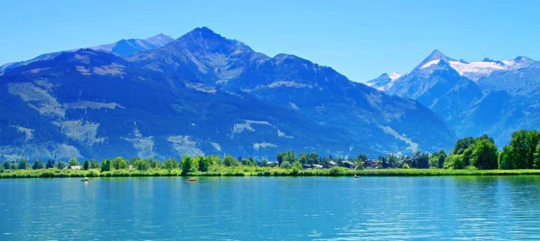 Lac Montagne Autriche Alpes Été Journée Ensoleillée — Photo