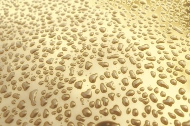 Modern arabanın çatısındaki birçok su damlasının değişken renk görüntüsü