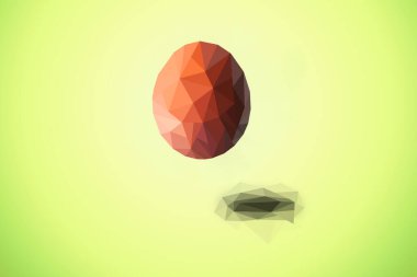 boyalı Paskalya yumurtası yeşil arka planda uçar..