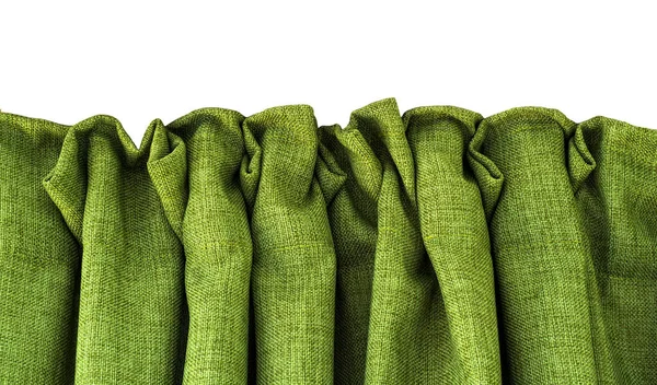 Изолированные Складки Зеленых Занавесок — стоковое фото