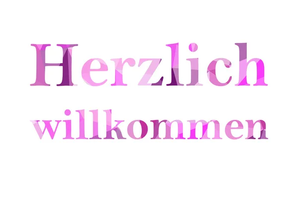 Felirat Üdvözöljük Low Poly Deutsch Programban — Stock Fotó