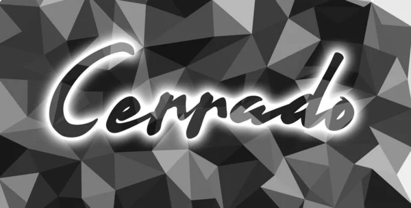 Inscription Fermée Low Poly Espagnol — Photo