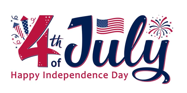 Julio Día Independencia Los Estados Unidos Diseño Plantilla Para Póster — Archivo Imágenes Vectoriales