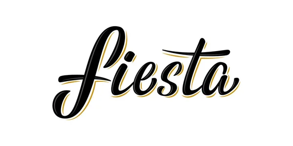 Fiesta Zwarte Bulk Belettering Teken Handgeschreven Moderne Borstelbelettering Voor Ansichtkaart — Stockvector