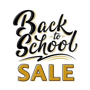 Minimalist Okula Dönüş 'ün satış afişi. Broşürler, afişler, afişler, el ilanları, postalar, bülten ve çıkartmalar için tasarım ögesi. Vektör illüstrasyonu. 