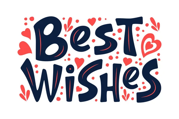 Best Wishes Sign Vector Colorful Logo Hand Drawn Modern Lettering — Stock Vector