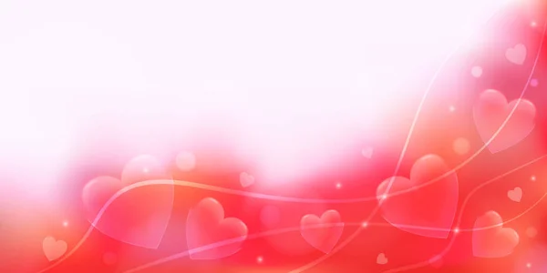 情人节的浪漫背景是红色 粉色和白色 有红心和彩带 通讯明信片 婚宴邀请函 壁纸招标模板 矢量说明Eps10 — 图库矢量图片