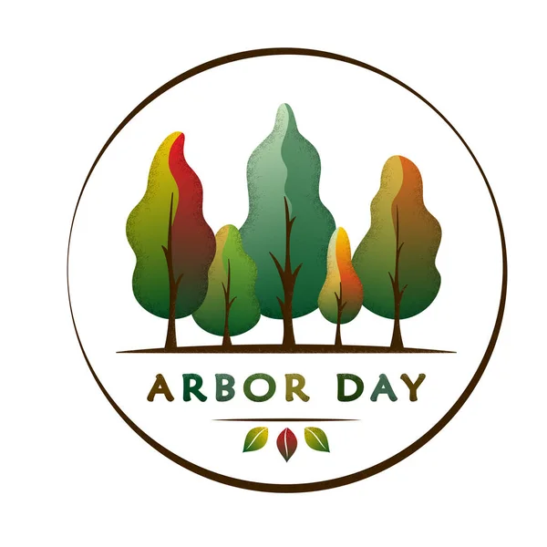 National Arbor Day Text Kreativní Koncept Lesem Kruhu Vhodné Pro — Stockový vektor