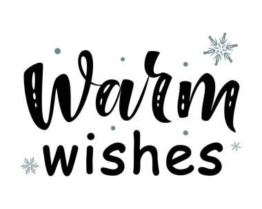 En içten dileklerimle. El çizimi, kar taneleriyle izole edilmiş bir selamlama işareti. Kart, tişört ya da sabıka izi, poster, afiş, çıkartma için. El yazısı kaligrafi. Fotoğraf: Kış Tatili vektörü