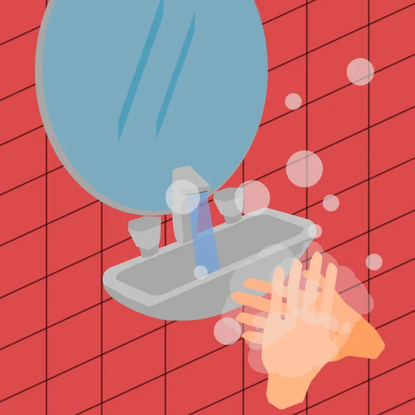 Illustration Pair Hands Washing Soap Bathroom — Stock Photo, Image