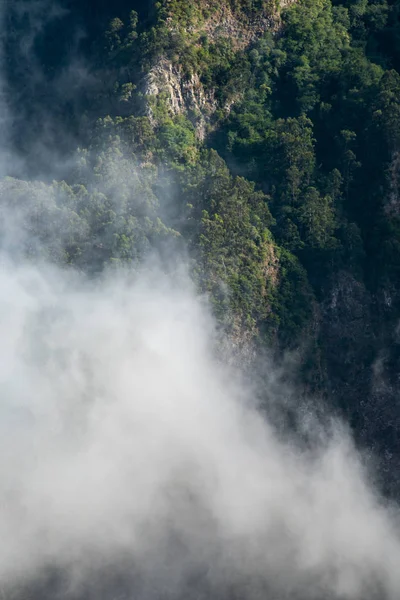 Chmury Drzewa Góry Obraz Natury — Zdjęcie stockowe