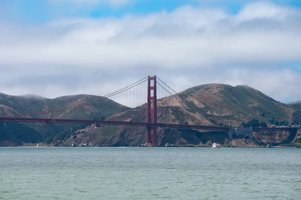 Costruzione Del Golden Gate Bridge Panorama Del Golden Gate Bridge — Foto Stock