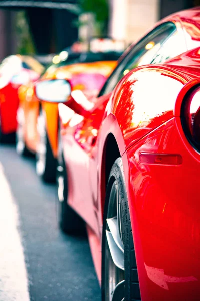 Роскошные Машины Фотография Красных Автомобилей — стоковое фото