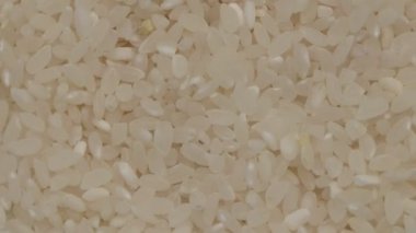 Yuvarlak tahıllı pirinç dönüşümlü. Kapatın. Yukarıdan görünüşü.